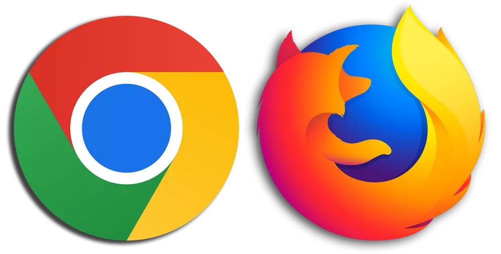 Google Chrome and Mozilla Firefox logos