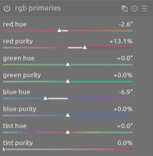 the rgb primaries module settings