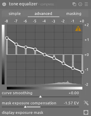 the tone equalizer module settings