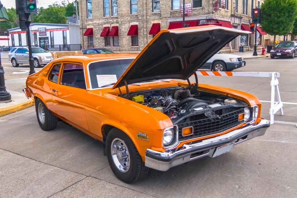 a normal perspective on this classic car