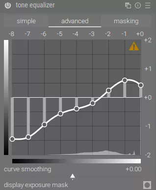 tone equalizer module adjustments