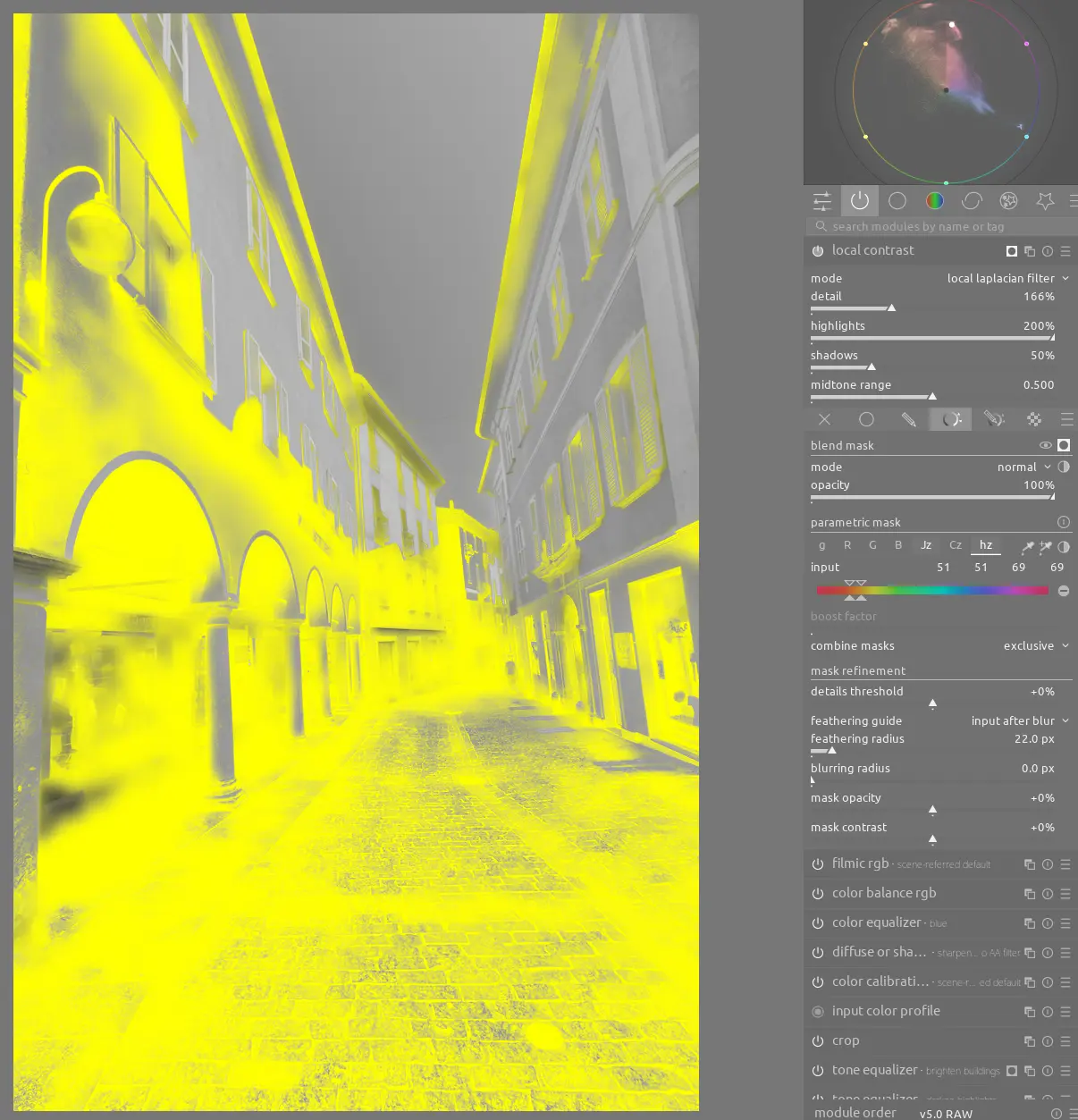 adjust the local contrast overall