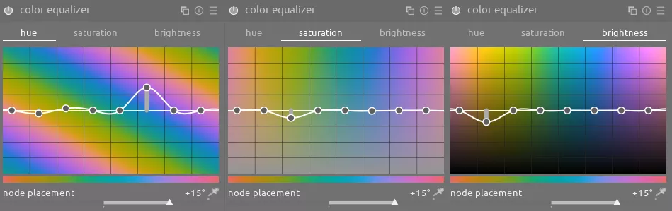 color equalizer module changes on white flower image