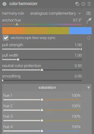 sky image color harmonizer settings