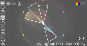 analogous complementary color wheel after adjustments