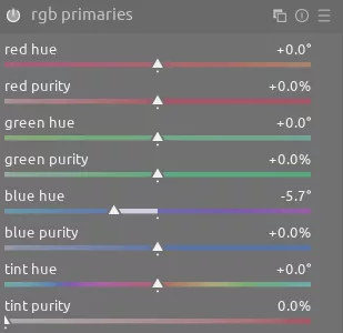 rgb primaries module for the complemenentary image