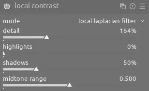 local contrast module adjustments