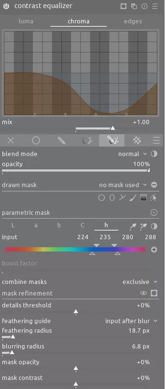 contrast equalizer settings