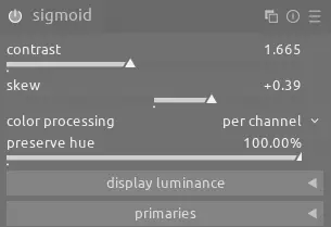 the sigmoid module in darktable