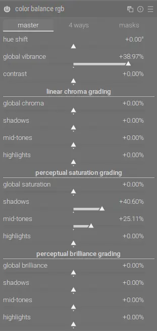 color balance rgb settings