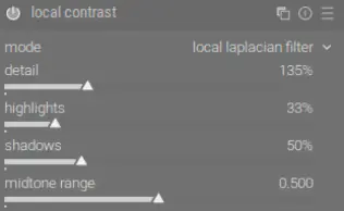 local contrast module settings for frozen lake