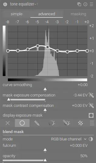 tone equalizer module settings for frozen lake