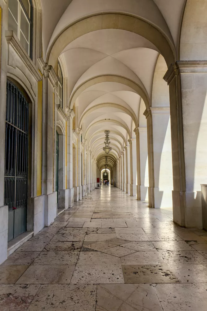 final version of the ornate stone hallway