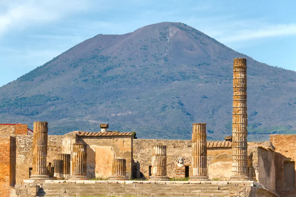 image of Pompeii after color balance rgb changes to the sky