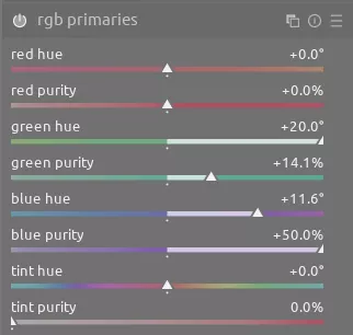 rgb primaries module settings