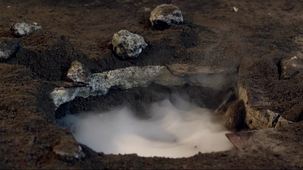 A hole in the ground caused by the Silurians