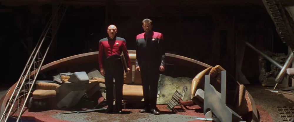 Picard and Riker on the crashed Enterprise