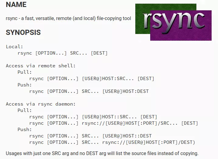 rsync manpage