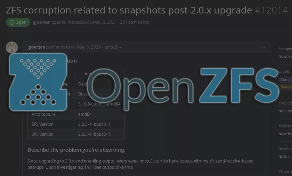 ZFS encryption bug